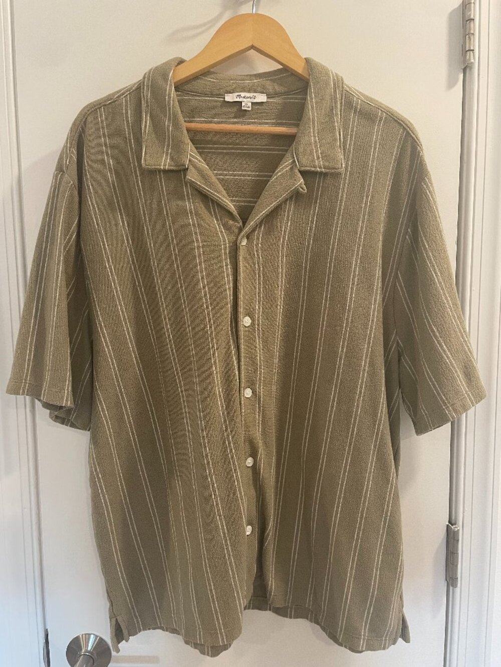 Madewell Textured Camp Collar Shirt in Cargo